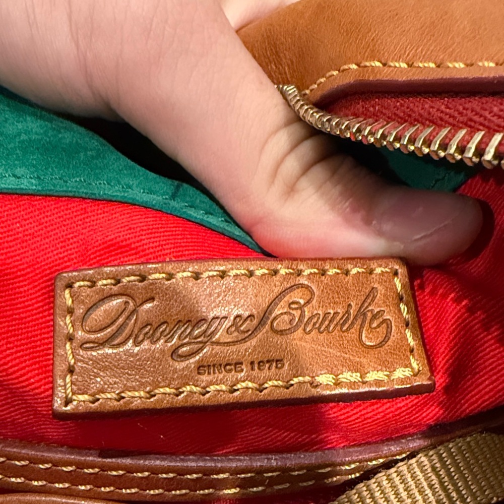 Dooney and Bourke medium Florentine leather zip Hobo bag - Chestnut Brown - Picture 6 of 8